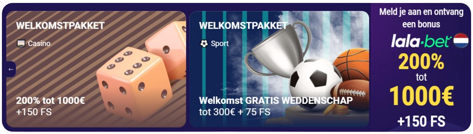 Aanmeldbonussen bij Lala Bet